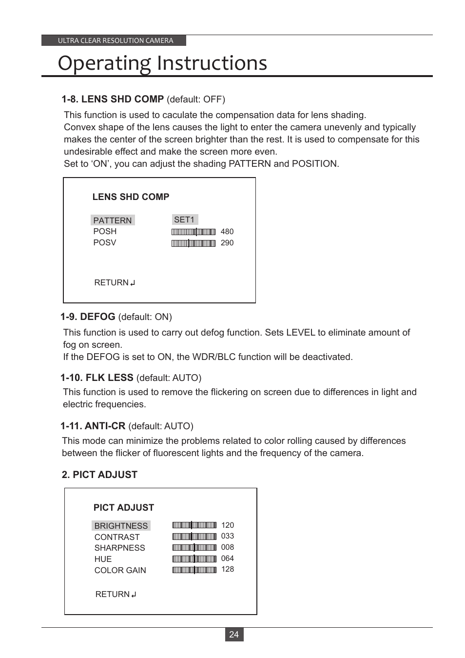 Operating instructions | Eneo VKC-13140F2810IR User Manual | Page 24 / 36