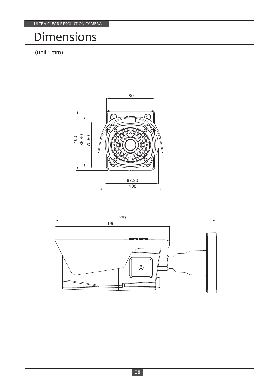 Dimensions | Eneo VKC-13140F2810IR User Manual | Page 8 / 36