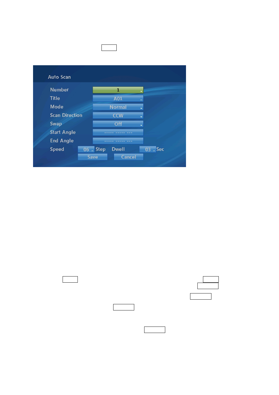 4 auto scan (shortcut: scan), 4 auto scan | Eneo EDC-4222B User Manual | Page 20 / 72