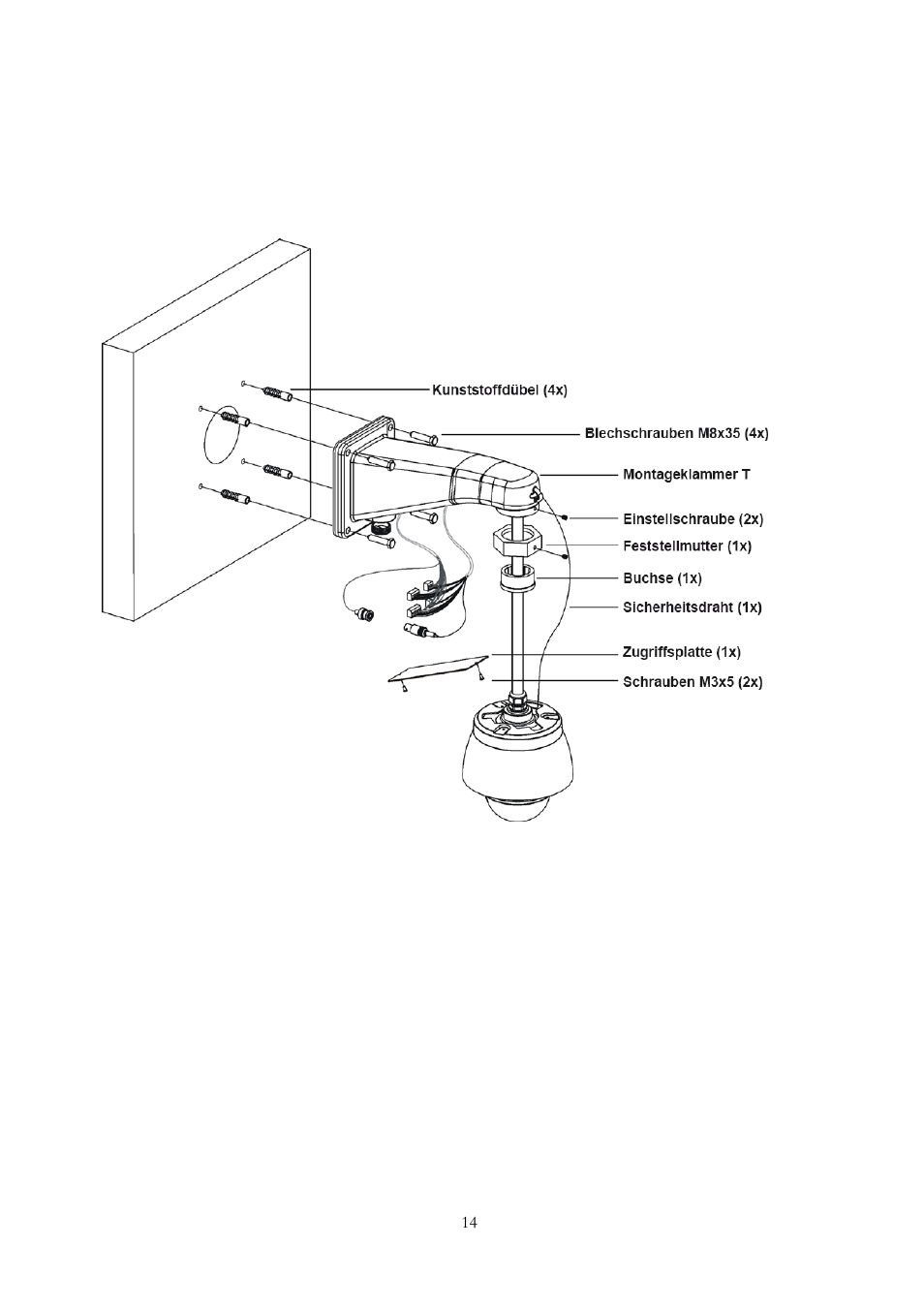 Anhang b- wandmontage, Anhang b, Wandmontage | Eneo EDMC-3221B/E User Manual | Page 14 / 46