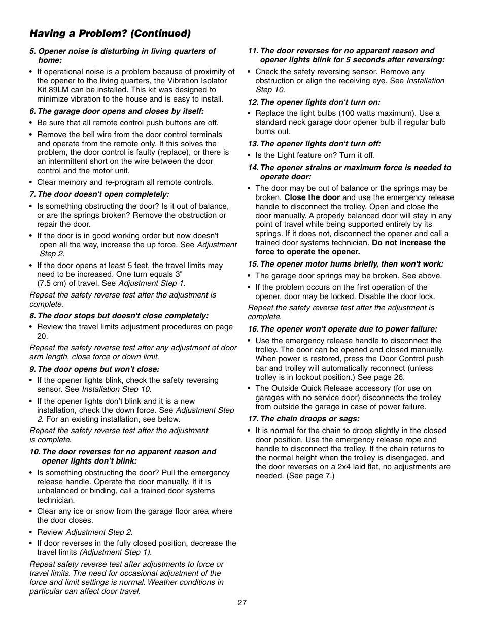 Chamberlain 3595S User Manual | Page 27 / 36