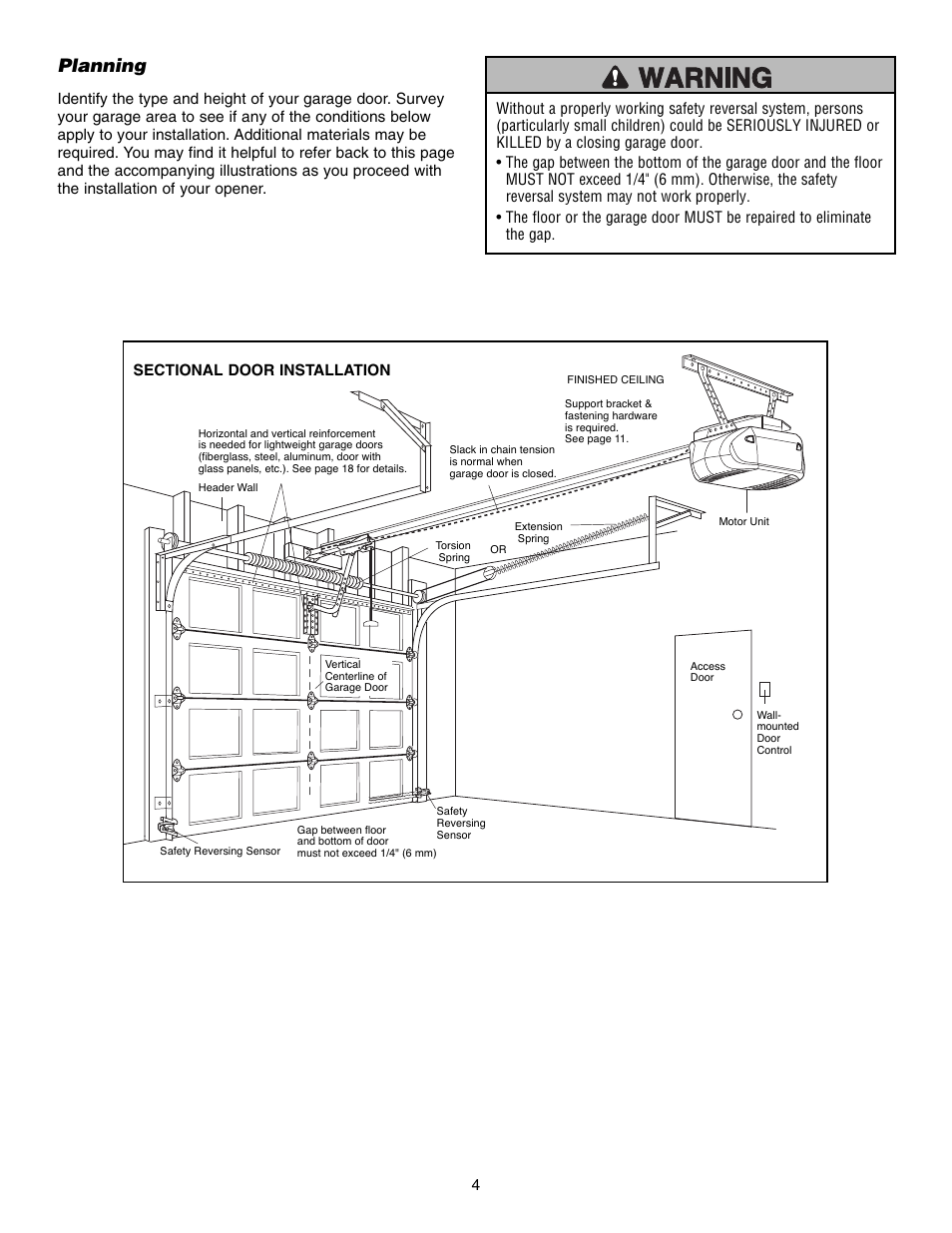 Planning | Chamberlain 3595S User Manual | Page 4 / 36