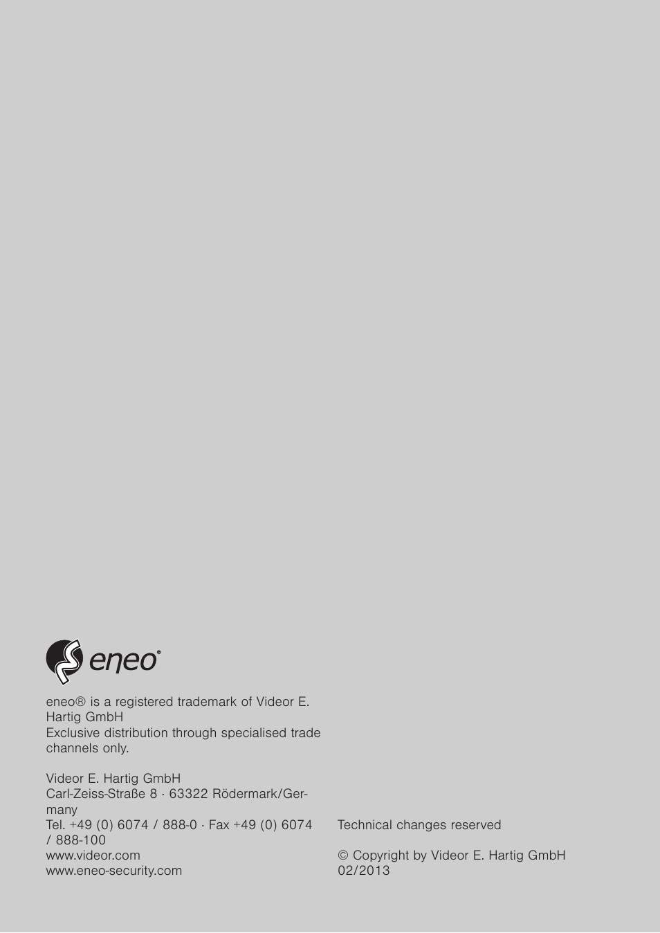 Eneo EDMC-3221B User Manual | Page 48 / 48