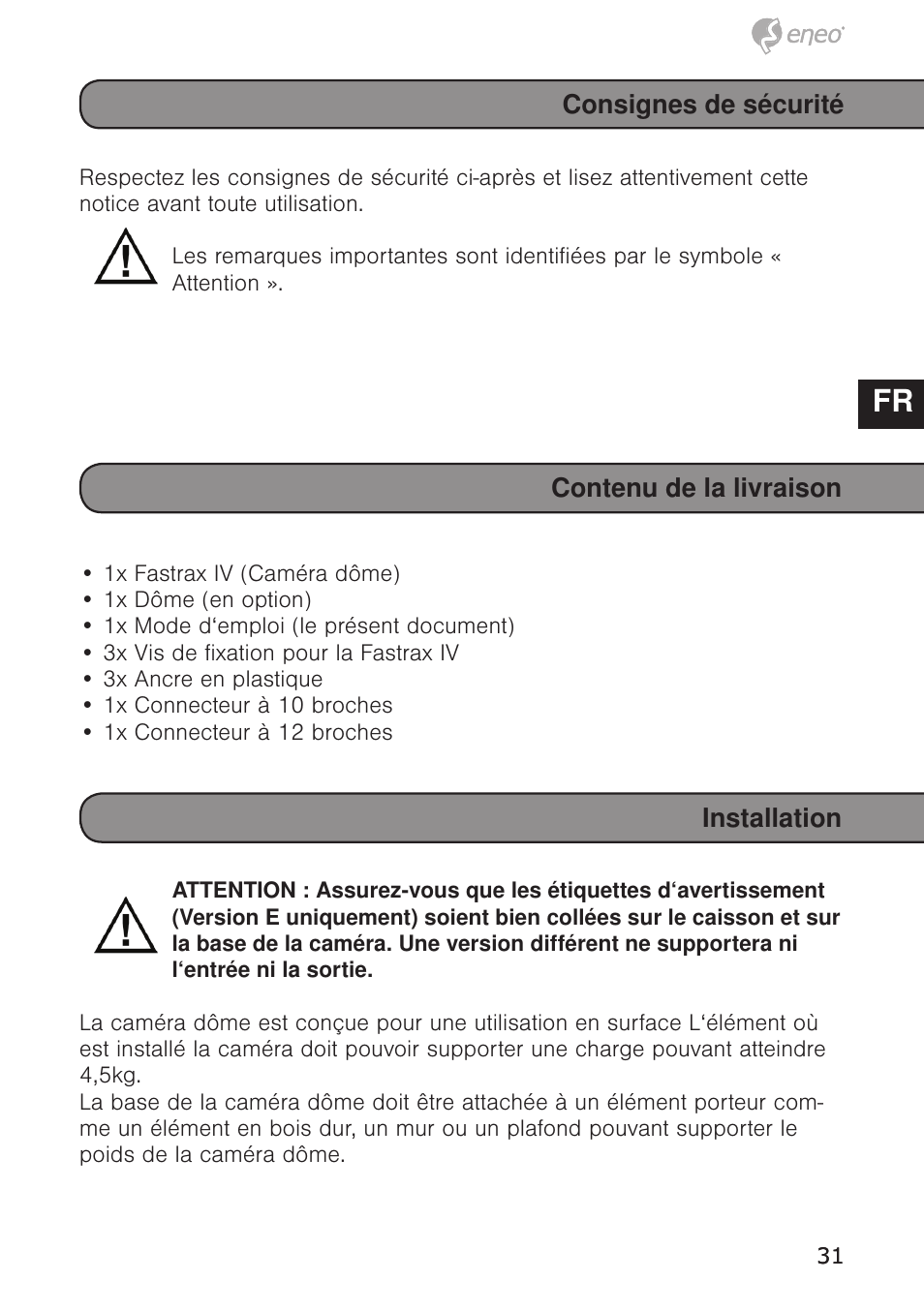 De en fr pl ru | Eneo EDC-4372 User Manual | Page 31 / 72