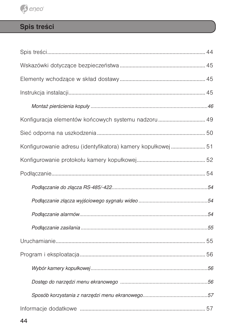 Eneo EDC-4372 User Manual | Page 44 / 72