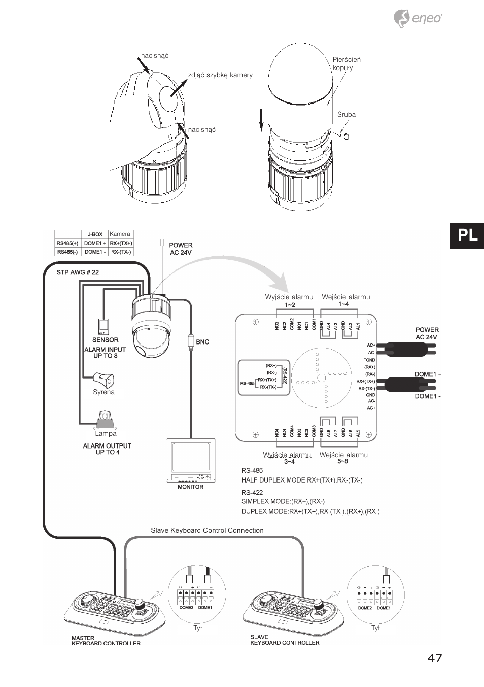 De en fr pl ru | Eneo EDC-4372 User Manual | Page 47 / 72