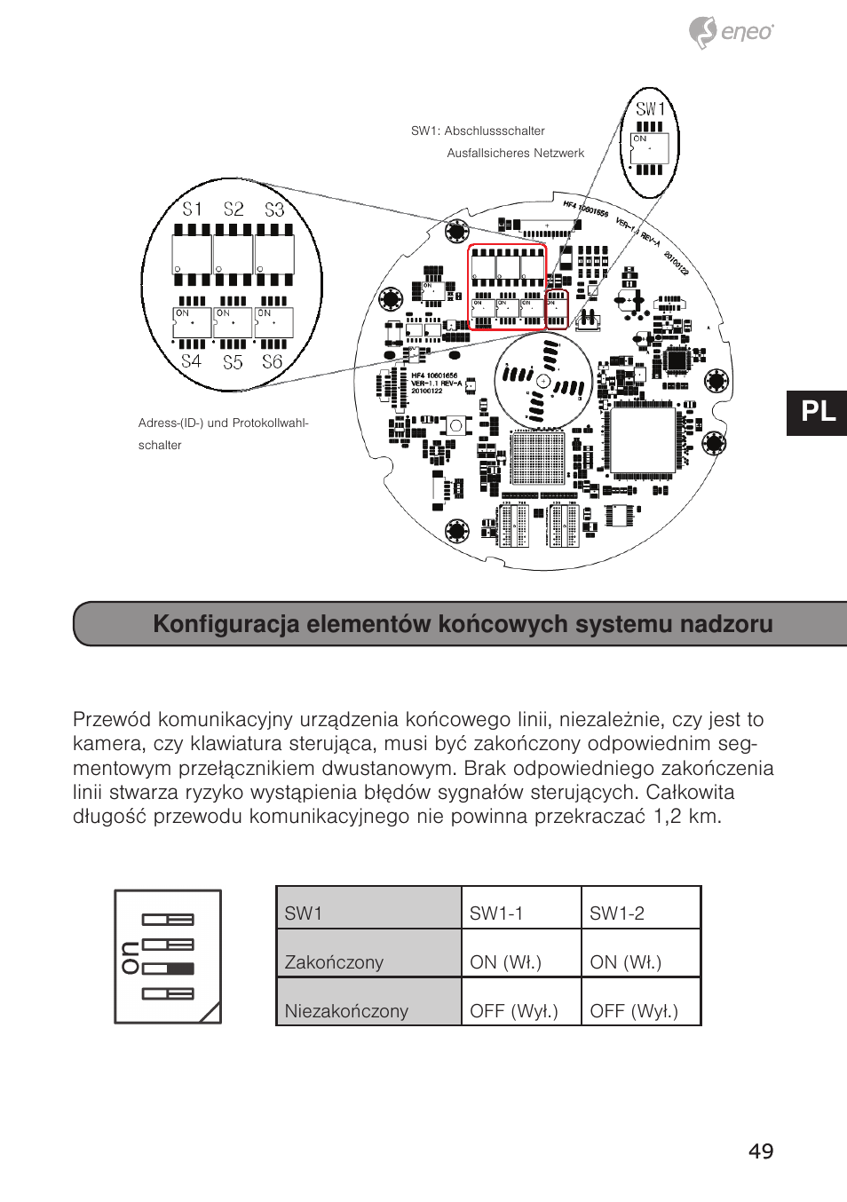 De en fr pl ru, Konfiguracja elementów końcowych systemu nadzoru | Eneo EDC-4372 User Manual | Page 49 / 72