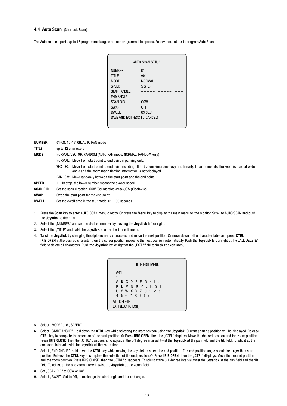 4 auto scan | Eneo EDC-3371 User Manual | Page 13 / 36