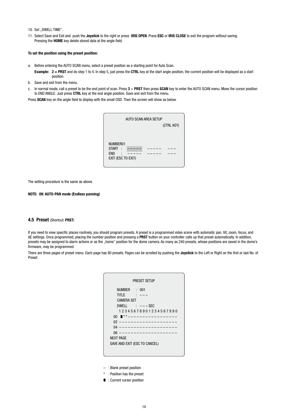 5 preset | Eneo EDC-3371 User Manual | Page 14 / 36