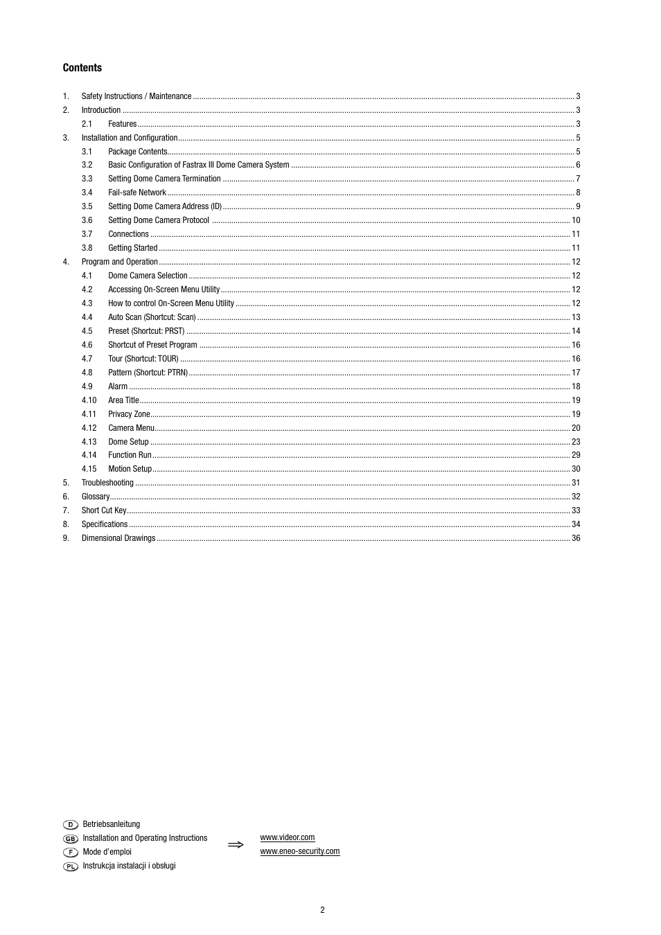 Eneo EDC-3371 User Manual | Page 2 / 36