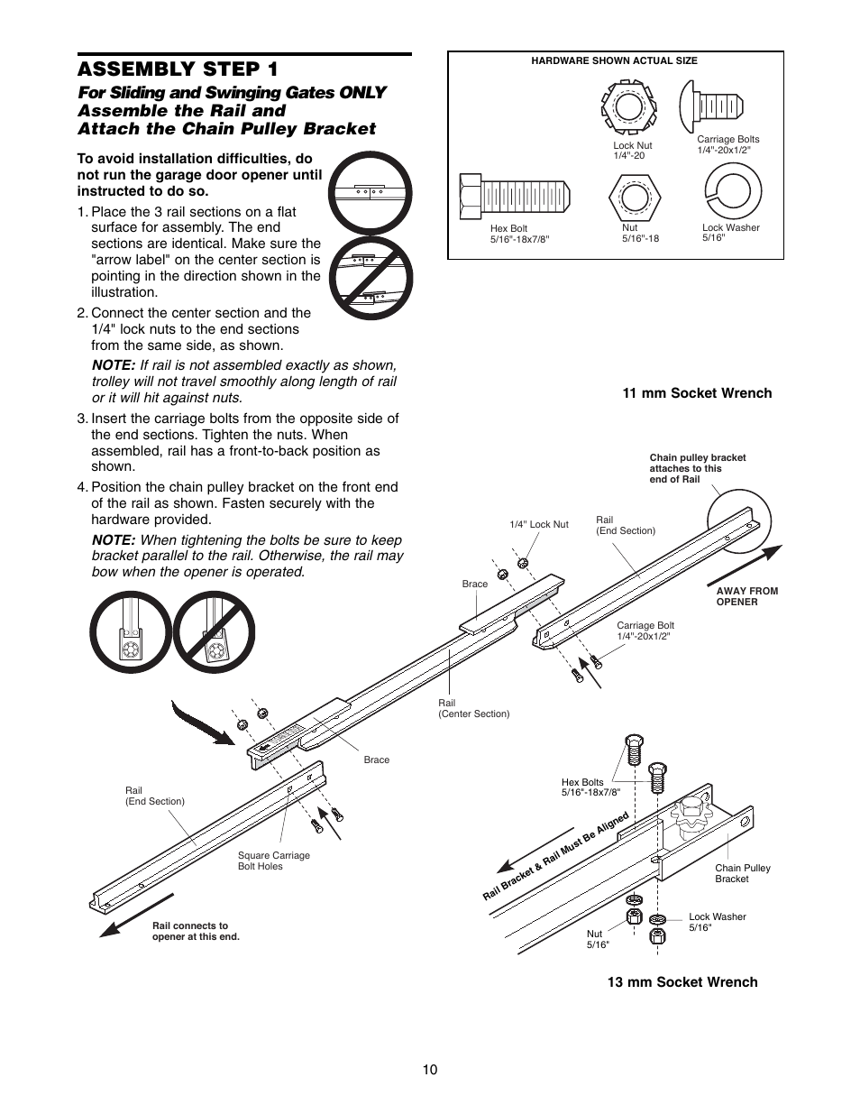 Assembly step 1 | Chamberlain 1215E FS2 User Manual | Page 10 / 80