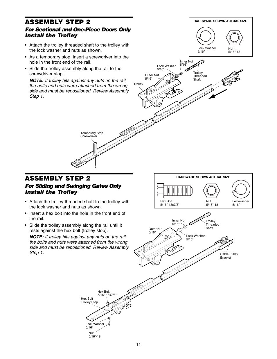 Assembly step 2 | Chamberlain 1215E FS2 User Manual | Page 11 / 80