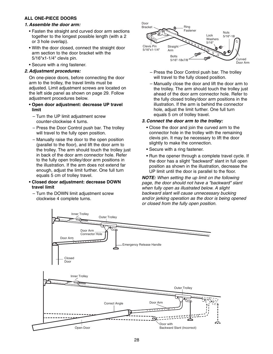 All one-piece doors | Chamberlain 1215E FS2 User Manual | Page 28 / 80