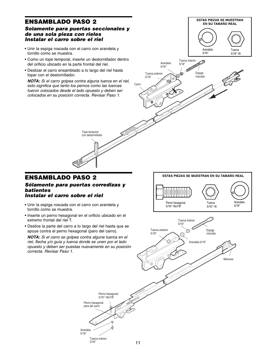 Ensamblado paso 2 | Chamberlain 1215E FS2 User Manual | Page 51 / 80