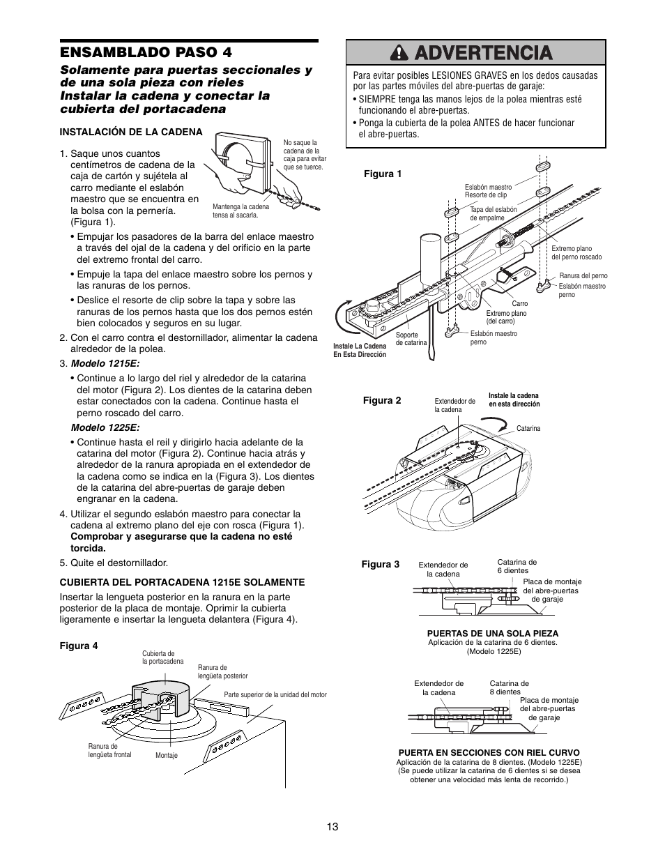 Ensamblado paso 4 | Chamberlain 1215E FS2 User Manual | Page 53 / 80