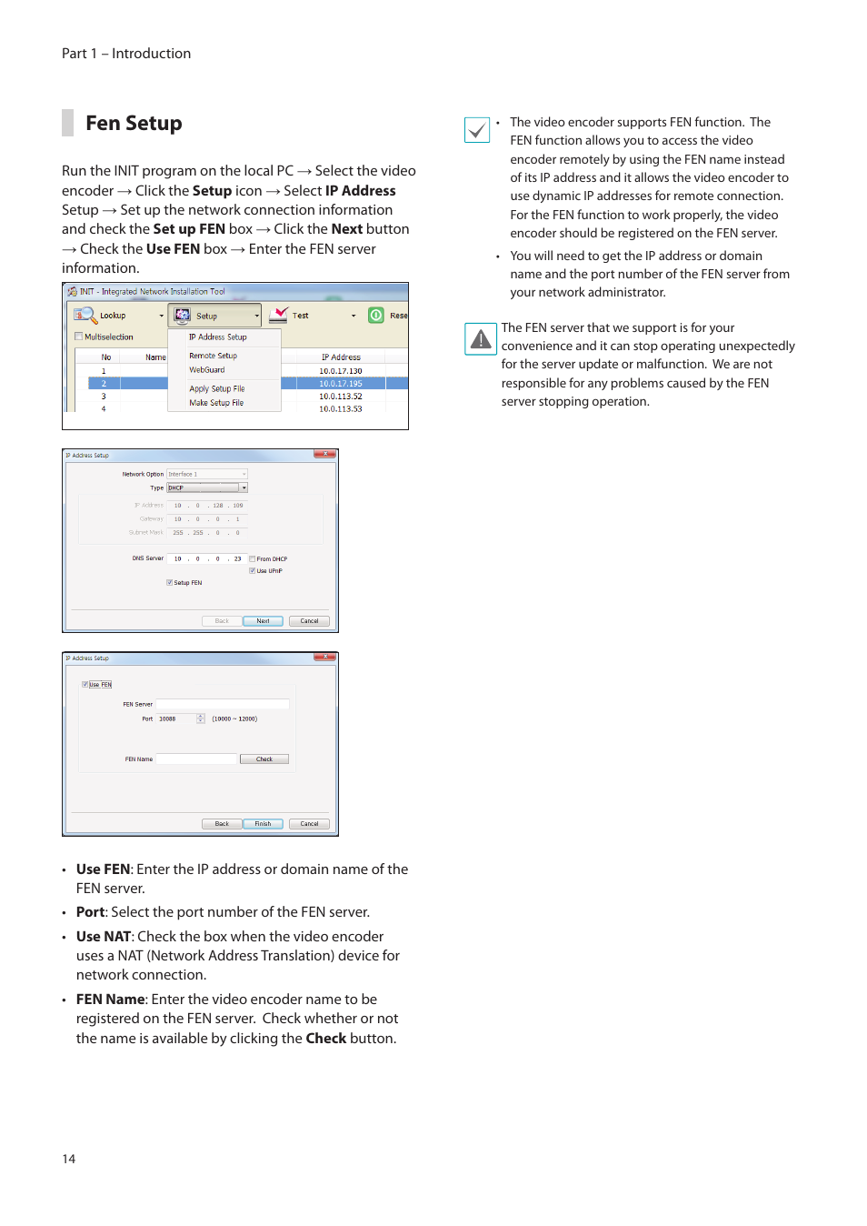 Fen setup | Eneo PLS-5304 User Manual | Page 14 / 34