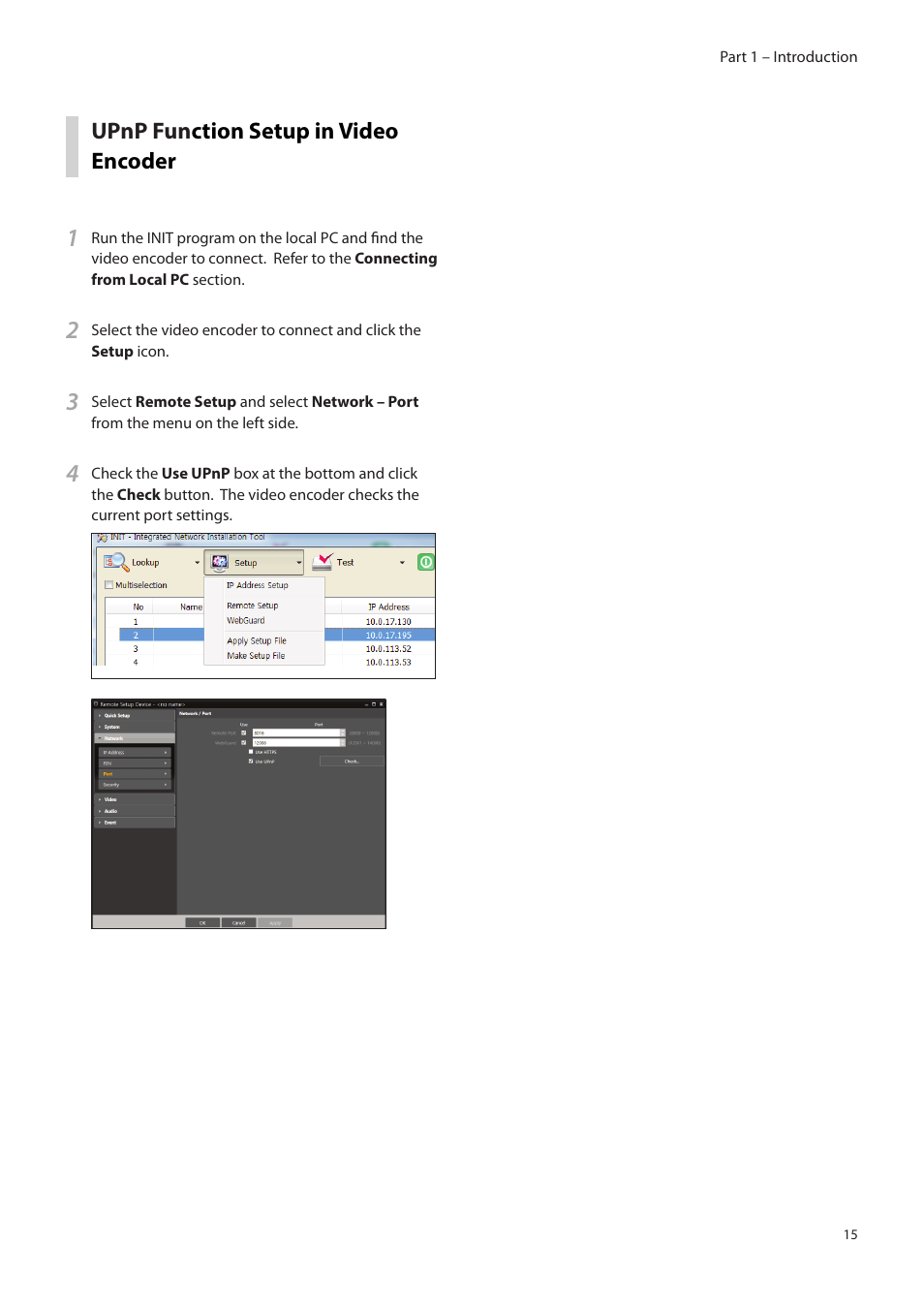 Upnp fun ction setup in video encoder | Eneo PLS-5304 User Manual | Page 15 / 34