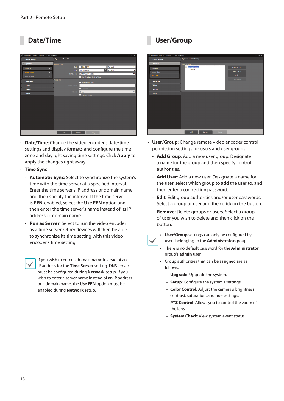 Date/time, User/group | Eneo PLS-5304 User Manual | Page 18 / 34