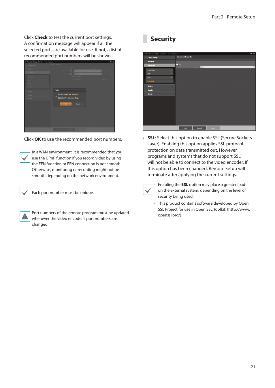 Security | Eneo PLS-5304 User Manual | Page 21 / 34