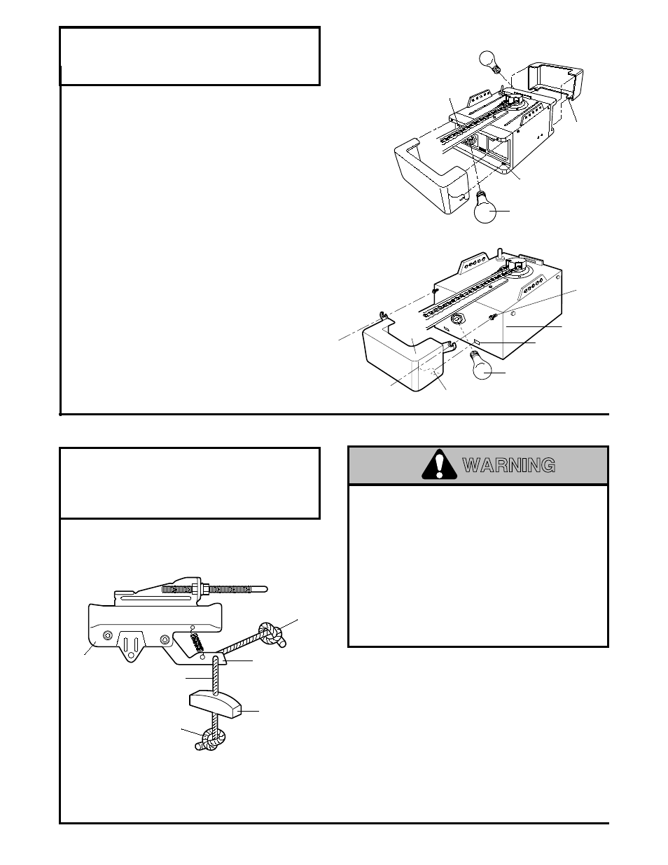 7) install the light(s) and the lens(es), 8) attach the manual release rope and handle, Warning | Installation step 7, Installation step 8, Install the light(s) and the lens(es), Attach the manual release rope and handle, Install the light(s), Figure 1 figure 2 | Chamberlain Series 1200 User Manual | Page 15 / 36