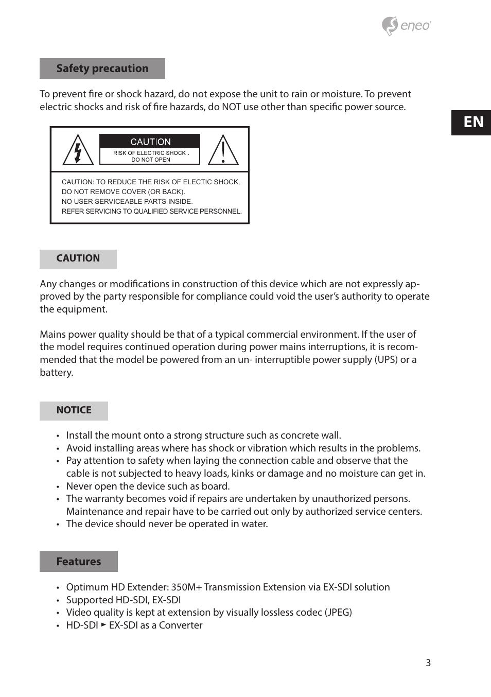 Eneo HDA-3000E User Manual | Page 3 / 8