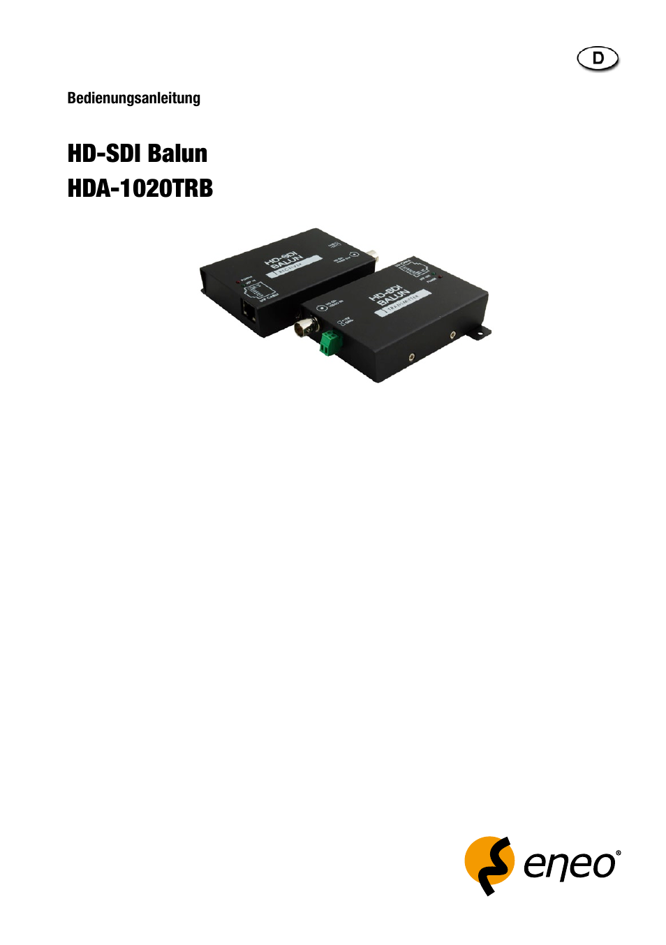 Eneo HDA-1020TRB User Manual | 36 pages