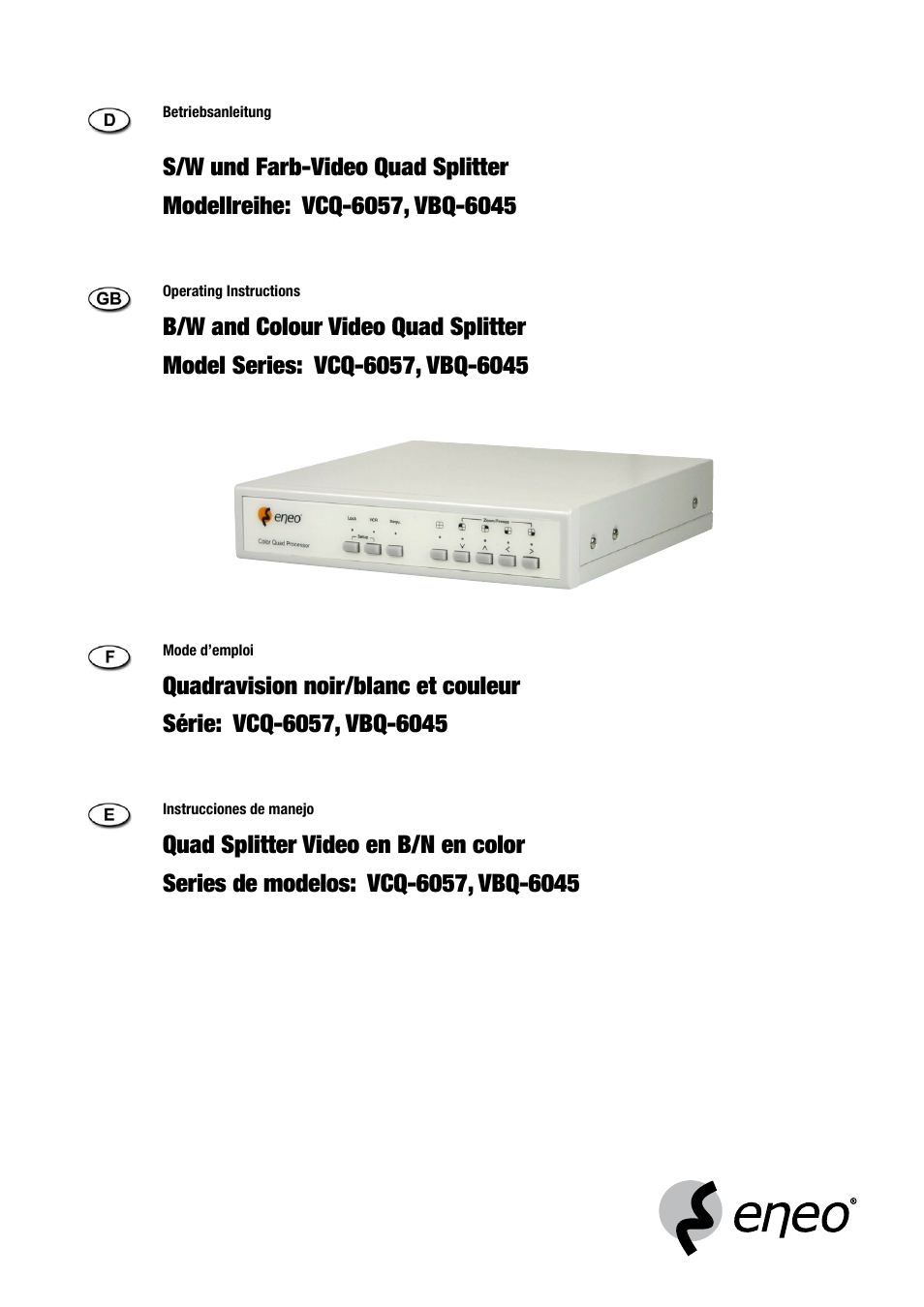 Eneo VCQ-6057 User Manual | 36 pages