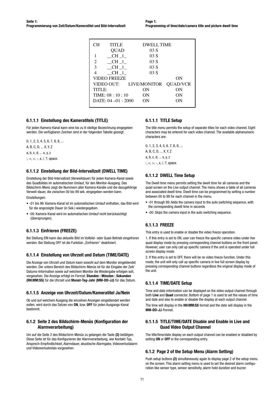 Eneo VCQ-6057 User Manual | Page 11 / 36