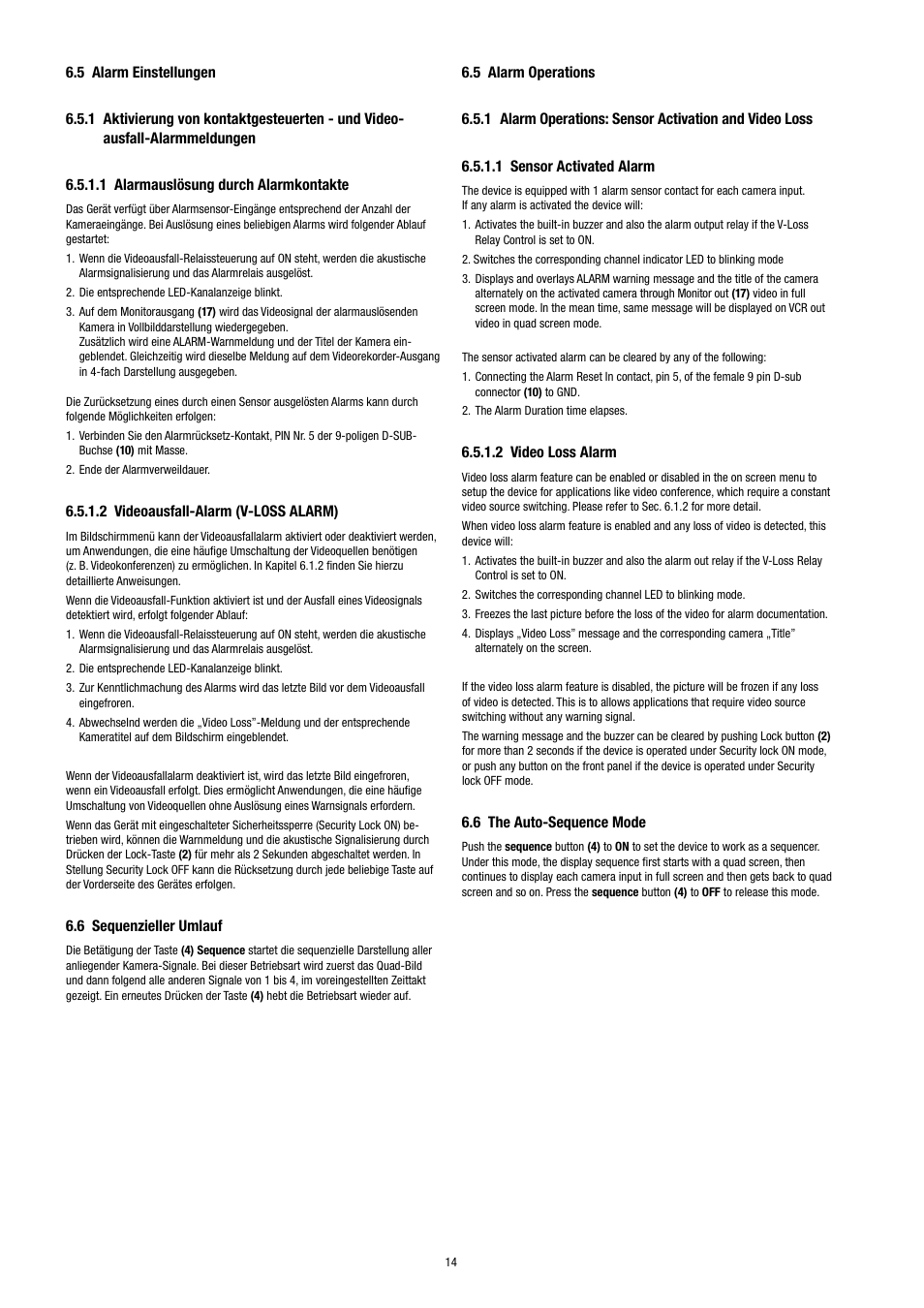 Eneo VCQ-6057 User Manual | Page 14 / 36
