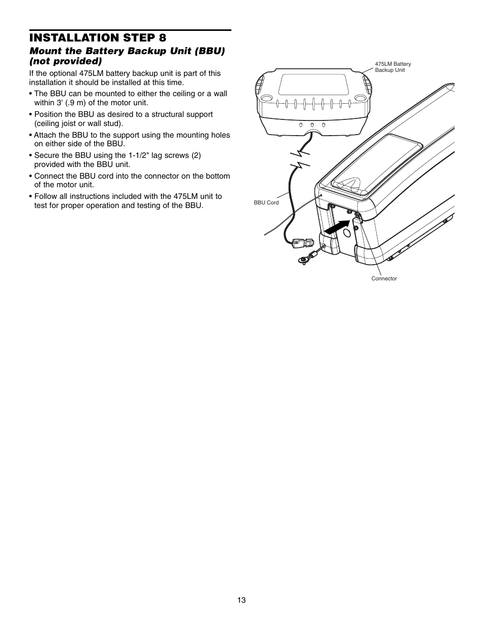 Installation step 8 | Chamberlain 3800 User Manual | Page 13 / 32
