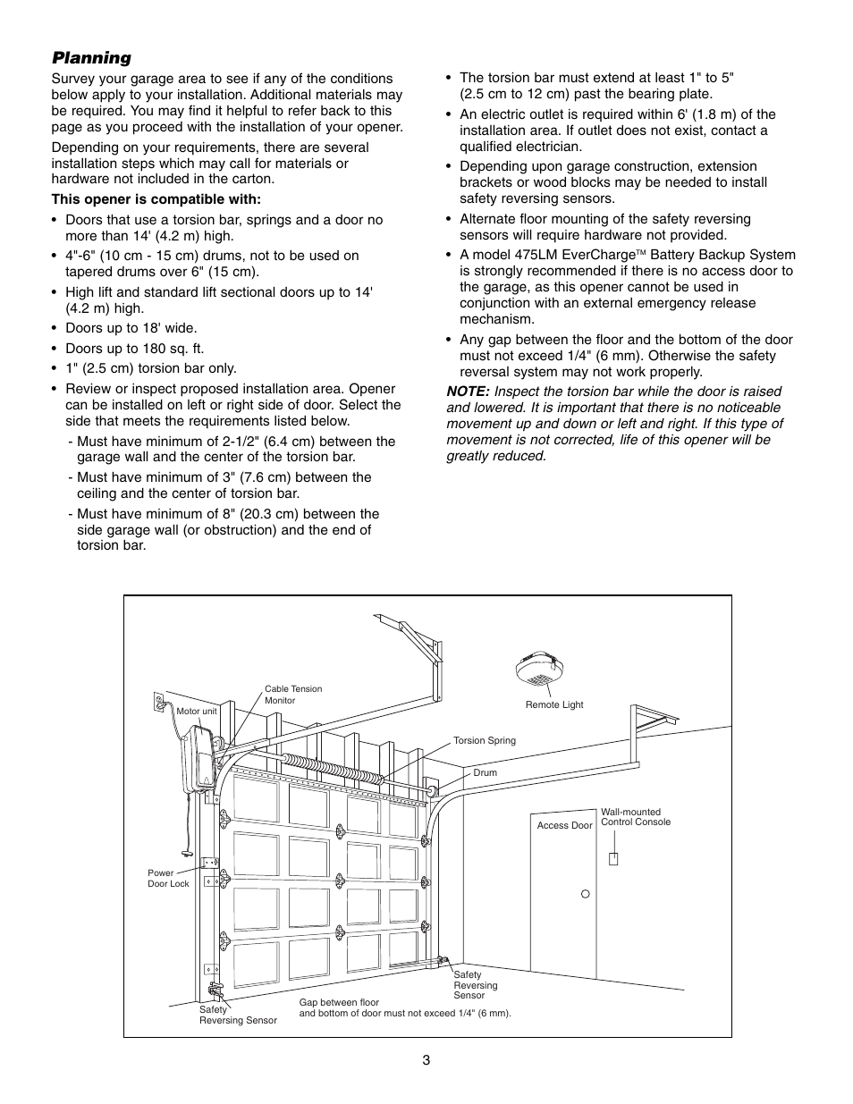 Planning | Chamberlain 3800 User Manual | Page 3 / 32