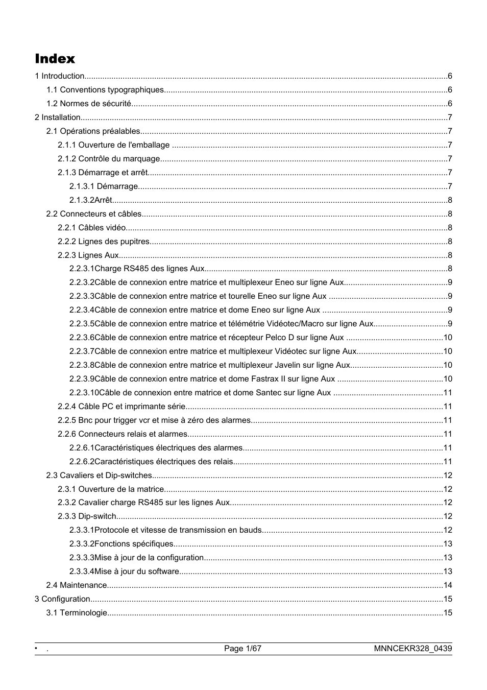 Francais, Index | Eneo EKR-32/8 User Manual | Page 135 / 204