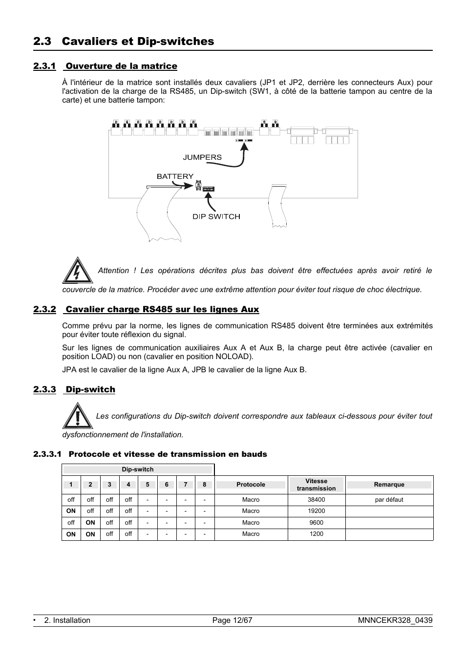3 cavaliers et dip-switches | Eneo EKR-32/8 User Manual | Page 146 / 204