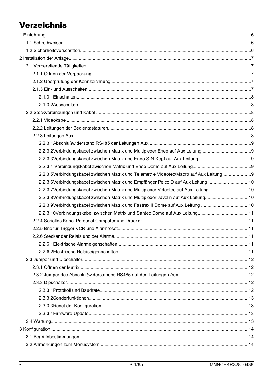 Deutsch, Verzeichnis | Eneo EKR-32/8 User Manual | Page 3 / 204