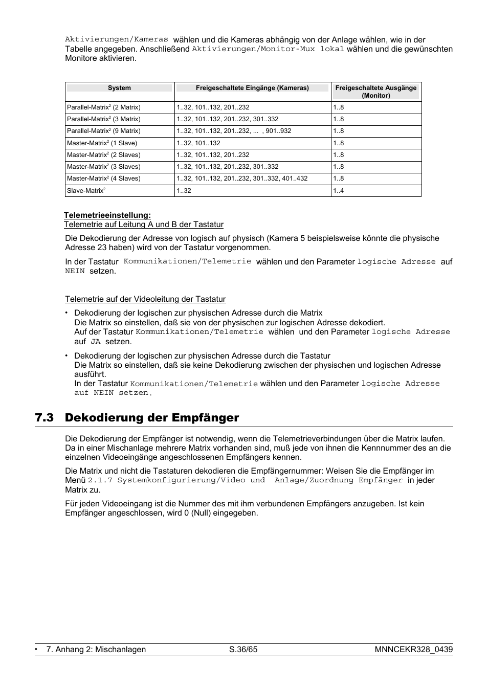 3 dekodierung der empfänger | Eneo EKR-32/8 User Manual | Page 38 / 204