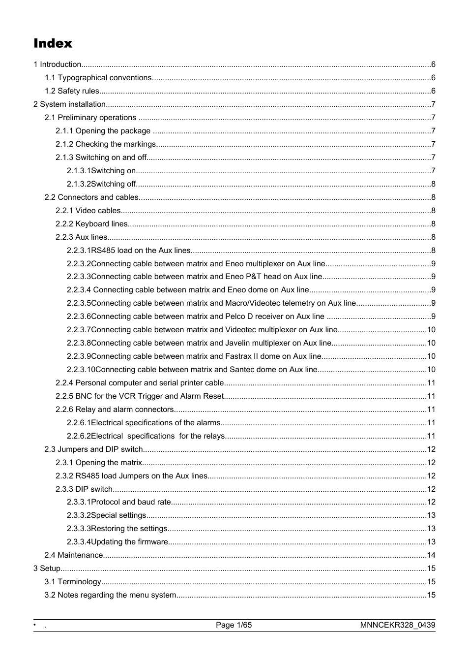 English, Index | Eneo EKR-32/8 User Manual | Page 69 / 204