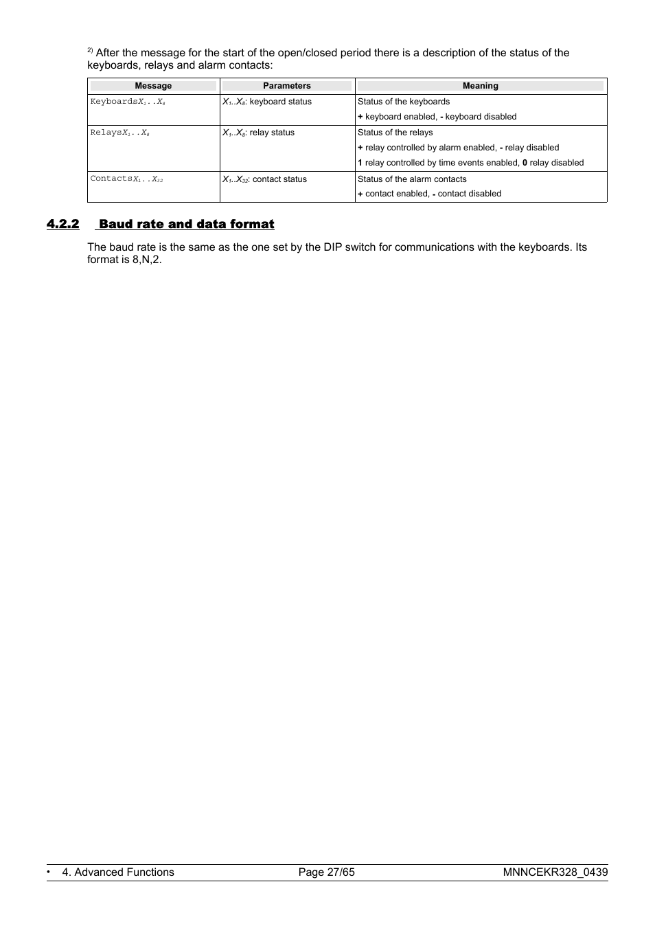 2 baud rate and data format | Eneo EKR-32/8 User Manual | Page 95 / 204