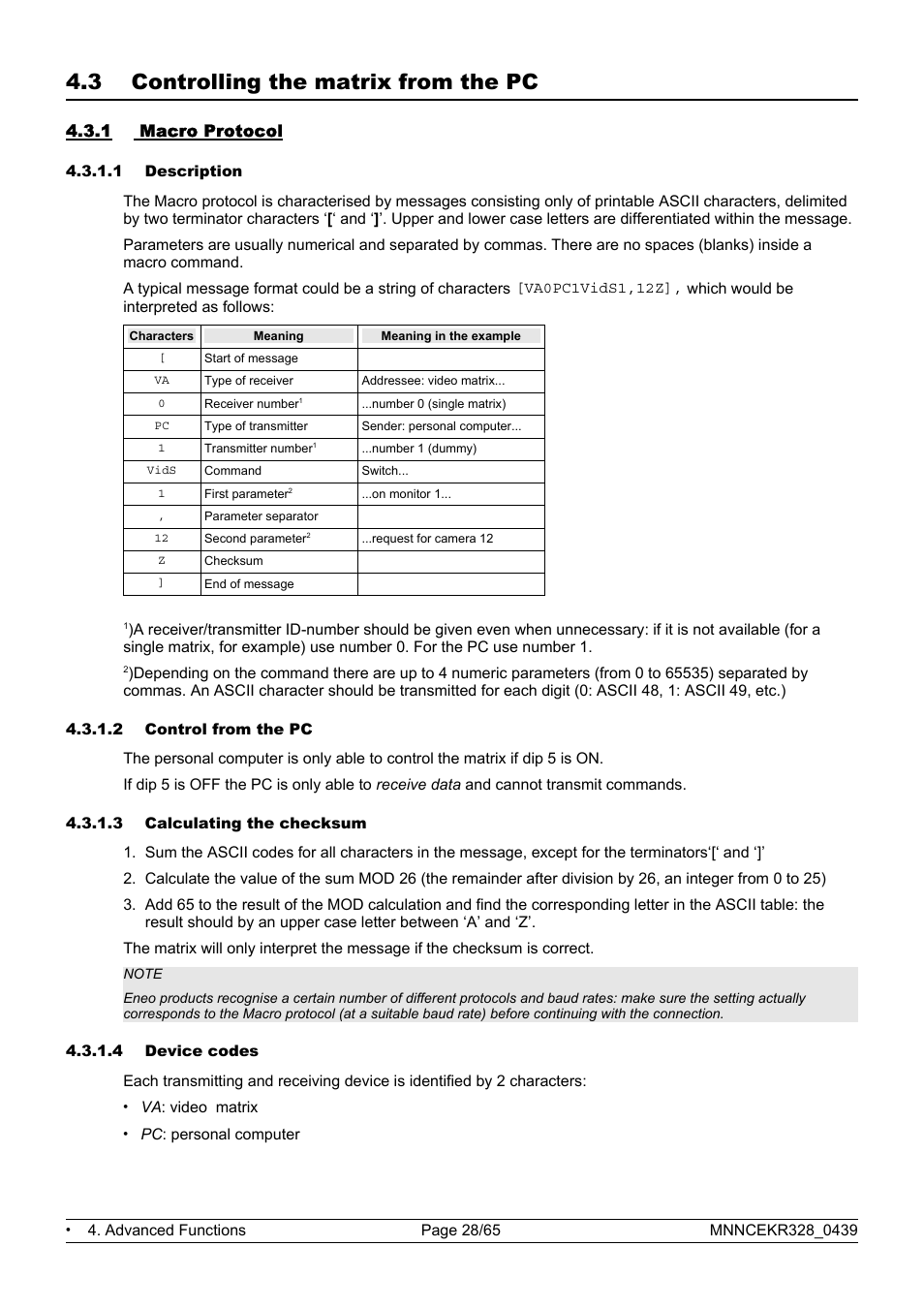 3 controlling the matrix from the pc | Eneo EKR-32/8 User Manual | Page 96 / 204