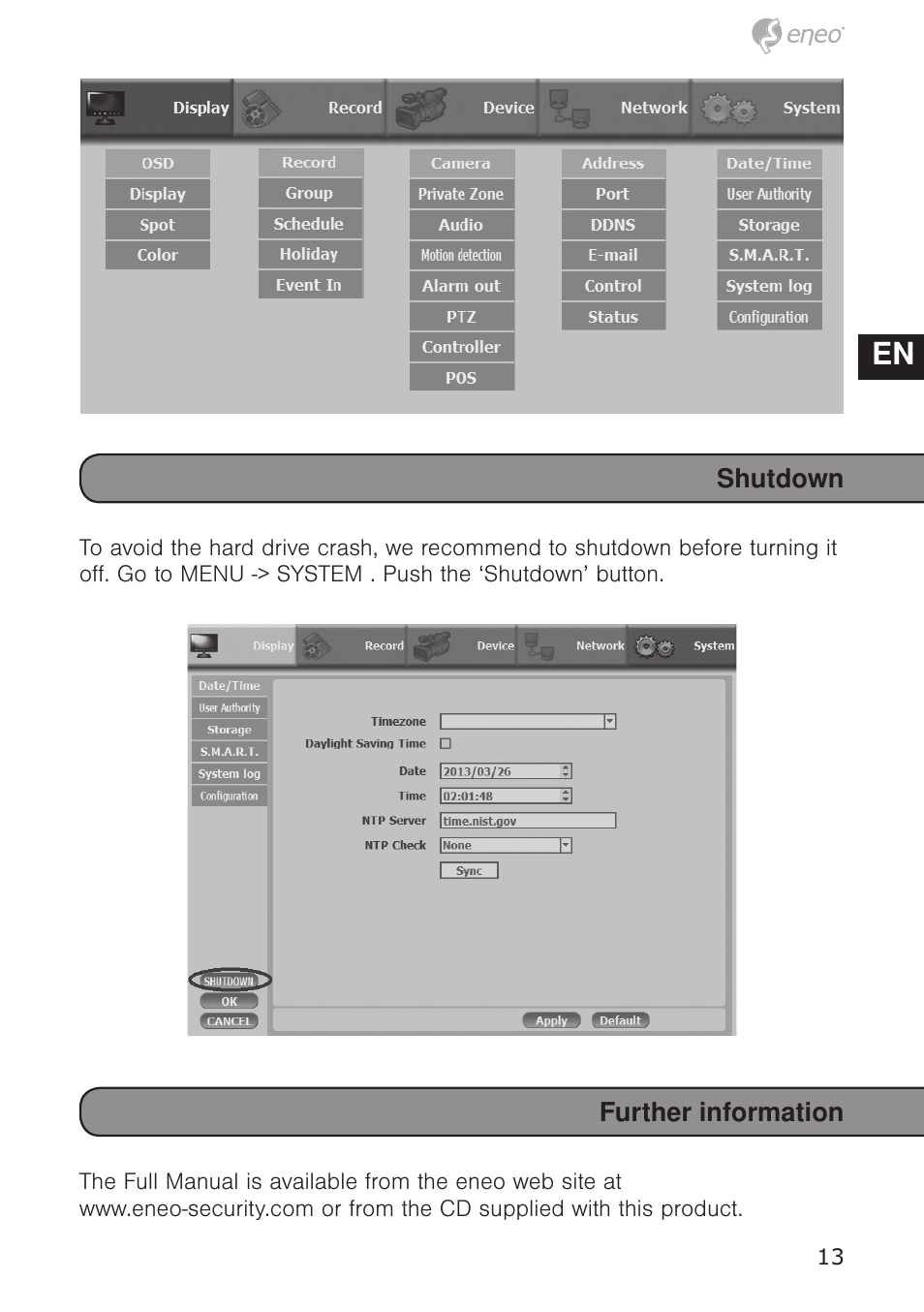 De en fr pl ru | Eneo HDR-5004AH1.0 User Manual | Page 13 / 32