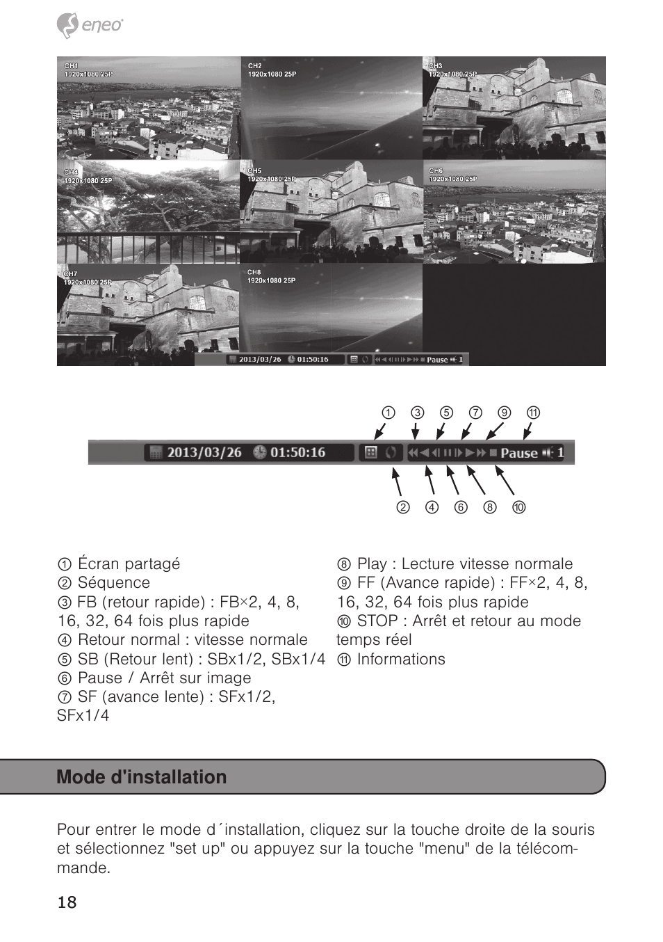 Mode d'installation | Eneo HDR-5004AH1.0 User Manual | Page 18 / 32