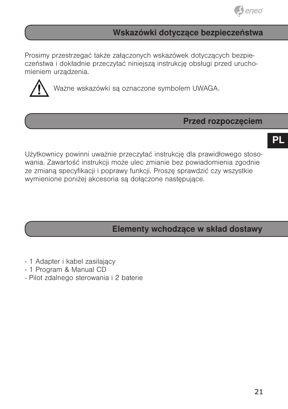 De en fr pl ru | Eneo HDR-5004AH1.0 User Manual | Page 21 / 32