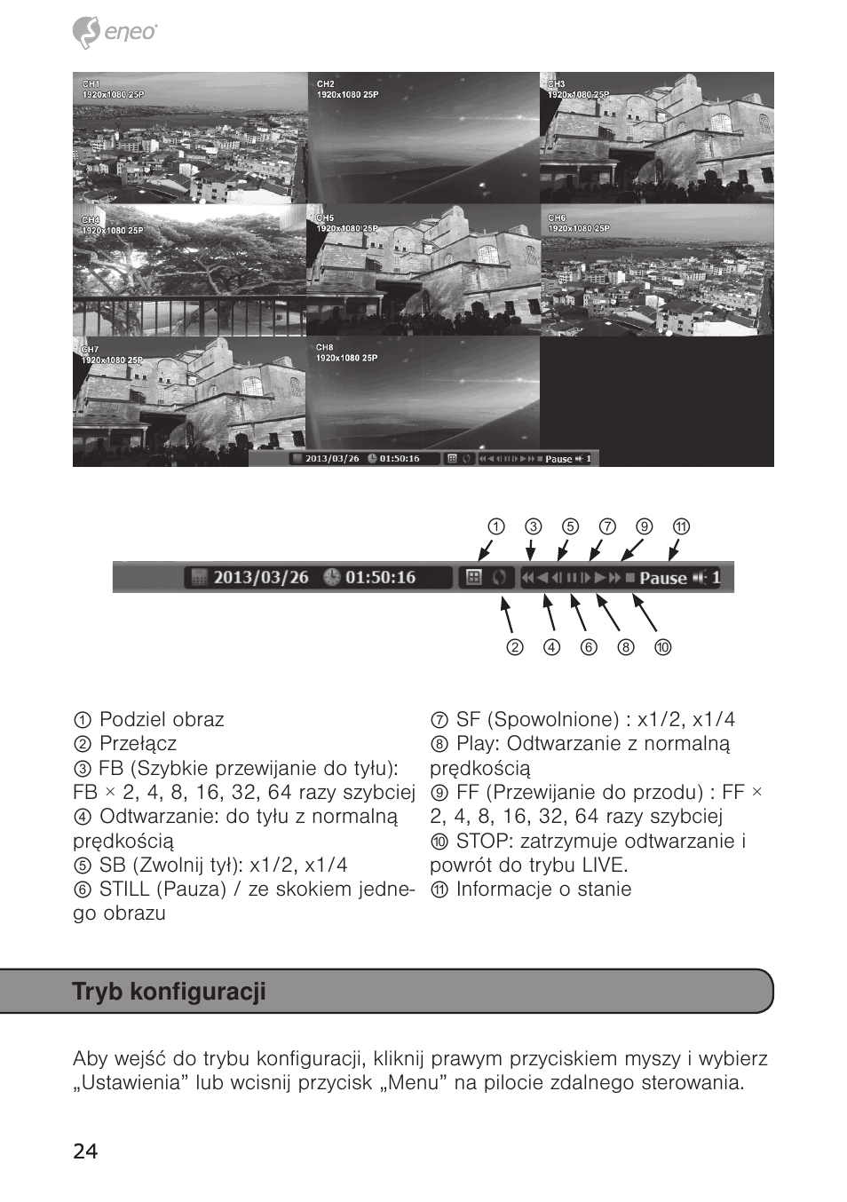 Tryb konfiguracji | Eneo HDR-5004AH1.0 User Manual | Page 24 / 32