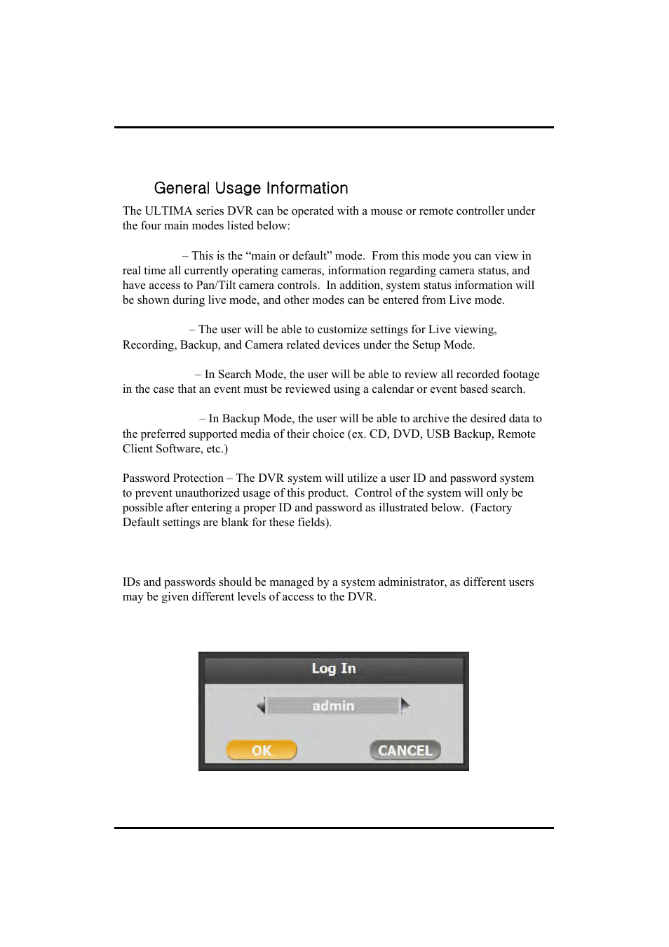 Ch3. how to use, 1. general usage information | Eneo HDR-5004AH1.0 User Manual | Page 22 / 75