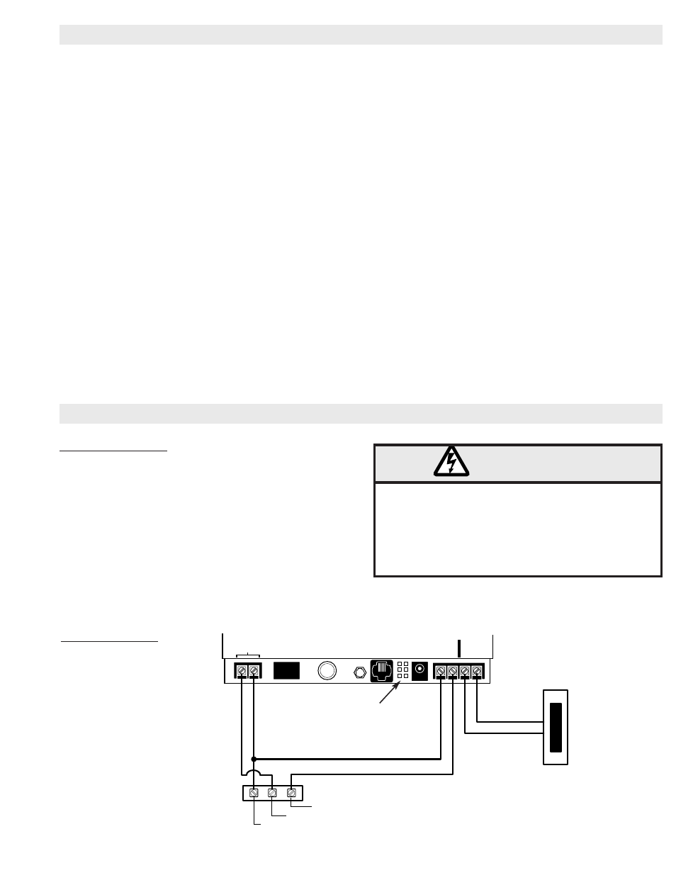 Instructions, Mounting box, Wiring | Warning, Wiring instructions, Acrx & antenna mounting instructions | Chamberlain 1025 User Manual | Page 2 / 8