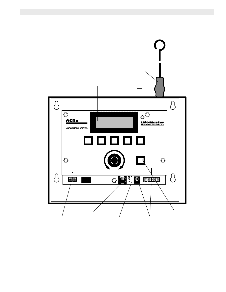 Component layout, Display contrast adjustment | Chamberlain 1025 User Manual | Page 6 / 8