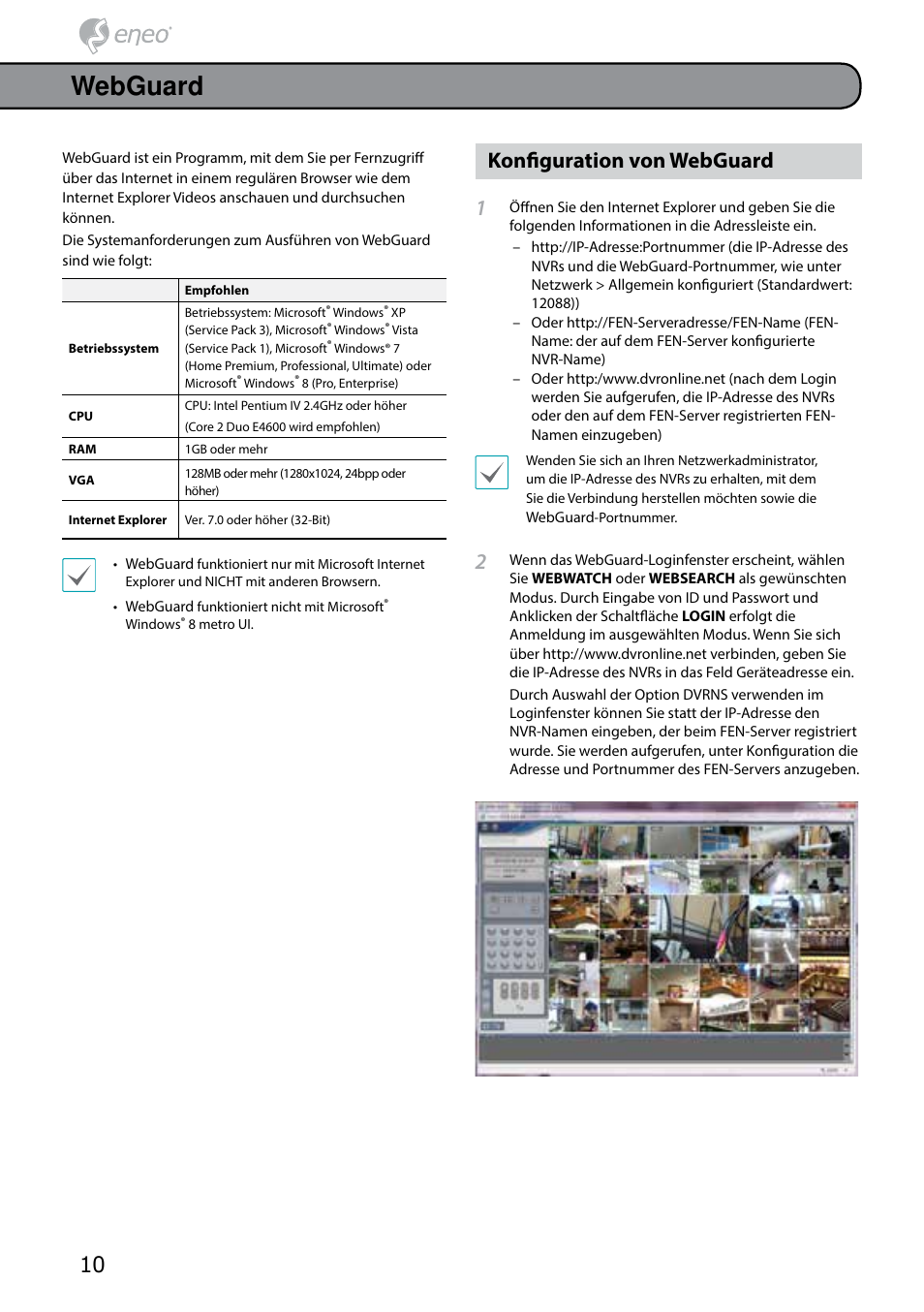 Webguard, Konfiguration von webguard 1 | Eneo PNR-5304/4TB User Manual | Page 10 / 68