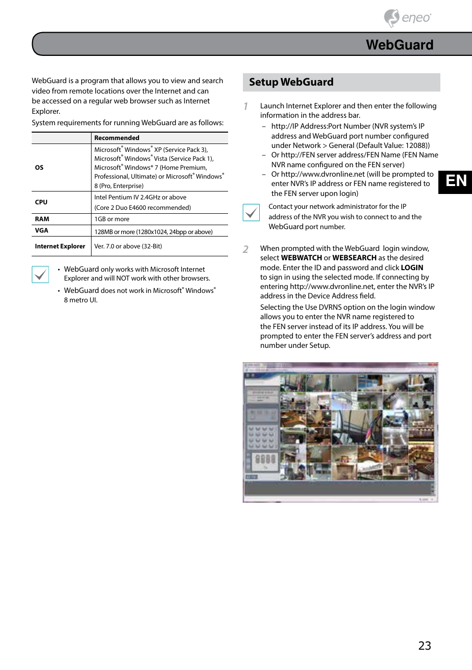 De en fr pl ru, Webguard, Setup webguard 1 | Eneo PNR-5304/4TB User Manual | Page 23 / 68