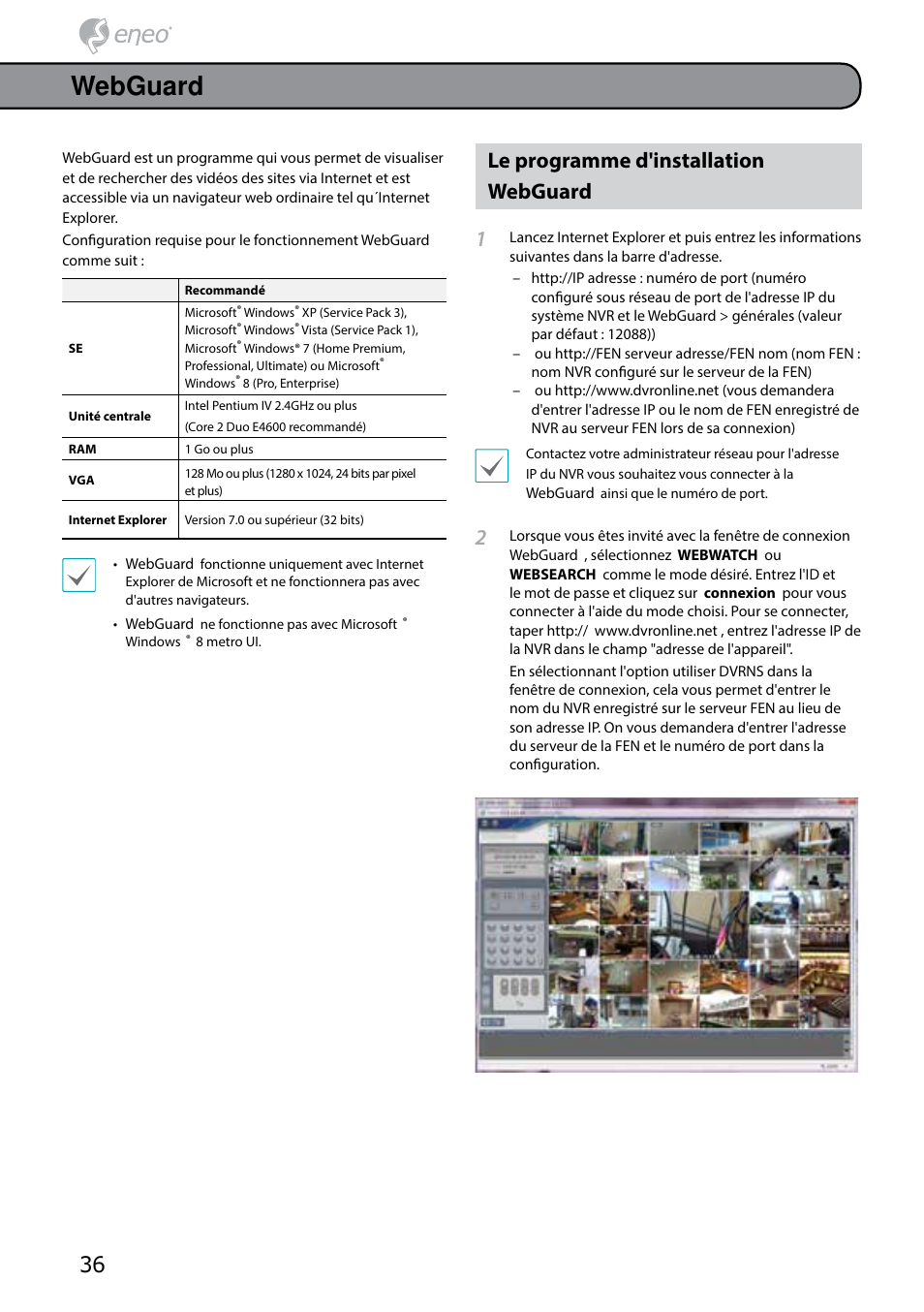 Webguard, Le programme d'installation webguard 1 | Eneo PNR-5304/4TB User Manual | Page 36 / 68