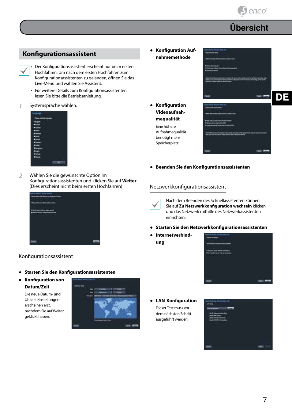 De en fr pl ru, Übersicht, Konfigurationsassistent | Eneo PNR-5304/4TB User Manual | Page 7 / 68