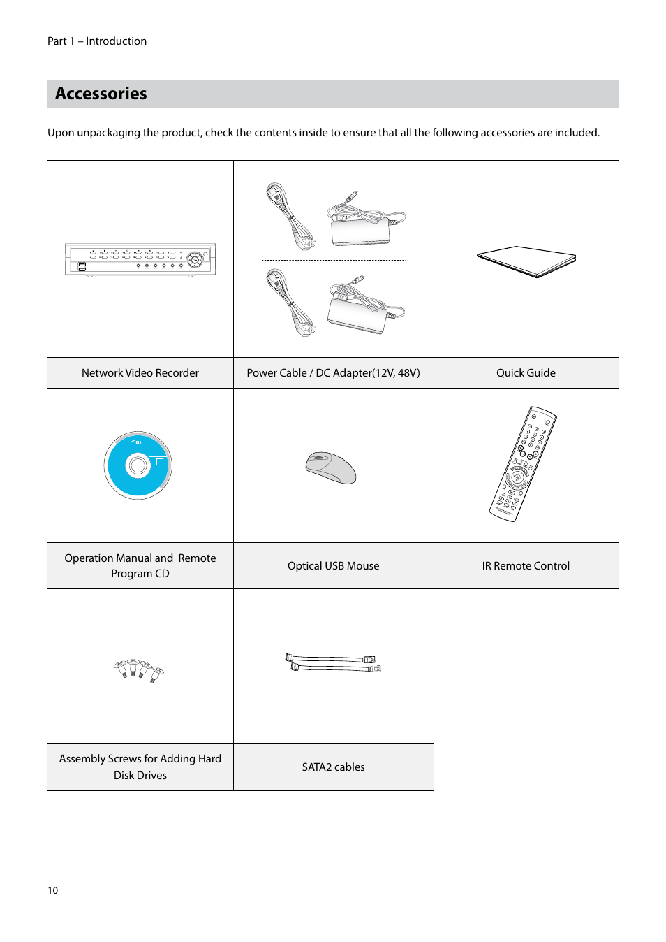 Accessories | Eneo PNR-5304/4TB User Manual | Page 10 / 88